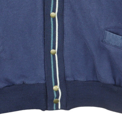 Adidas Men's Blue Vintage 80s Striped Cardigan Size M