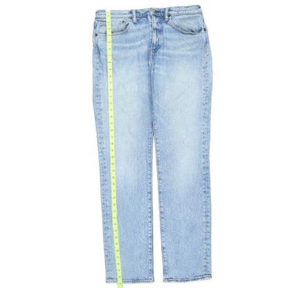 Levi's Men Blue 32W 32L Straight Fit Light Wash Jeans