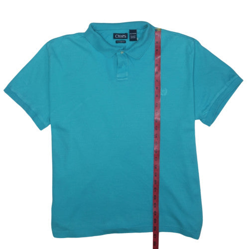 Chaps Men Blue 2XL Cotton Polo Shirt Classic Regular Fit