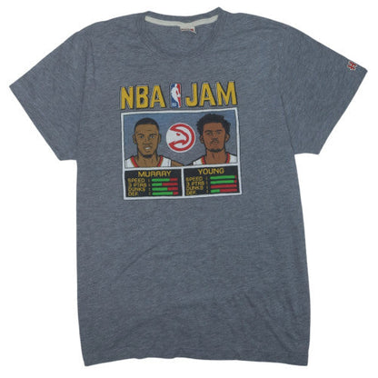 Homage Men's Grey NBA Jam Graphic T-Shirt Size XL Sports Retro