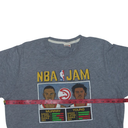 Homage Men's Grey NBA Jam Graphic T-Shirt Size XL Sports Retro