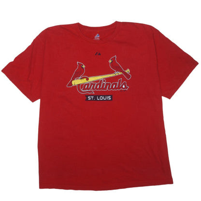 Majestic Men's Red St. Louis Cardinals 2XL Cotton Baseball T-Shirt