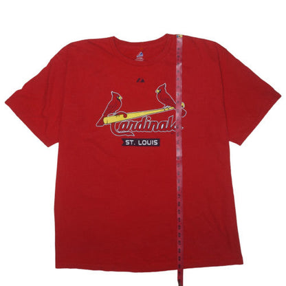 Majestic Men's Red St. Louis Cardinals 2XL Cotton Baseball T-Shirt