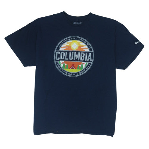 Columbia Men's Navy Blue Graphic Print Crew Neck T-Shirt XL