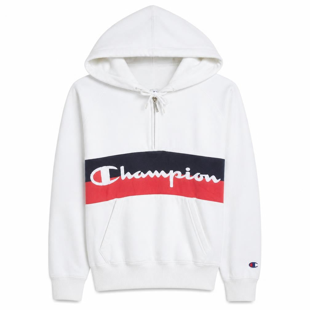 Champion Men's White Pullover Hoodie Medium Logo Sportswear