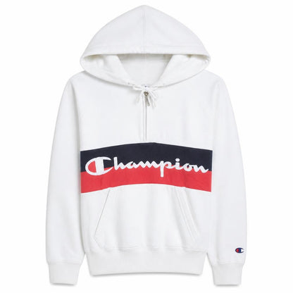 Champion Men's White Pullover Hoodie Medium Logo Sportswear