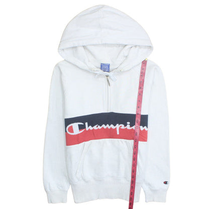 Champion Men's White Pullover Hoodie Medium Logo Sportswear