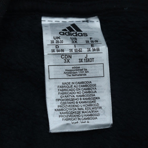 Adidas Mens Black 3XL Pullover Hoodie with Logo Print
