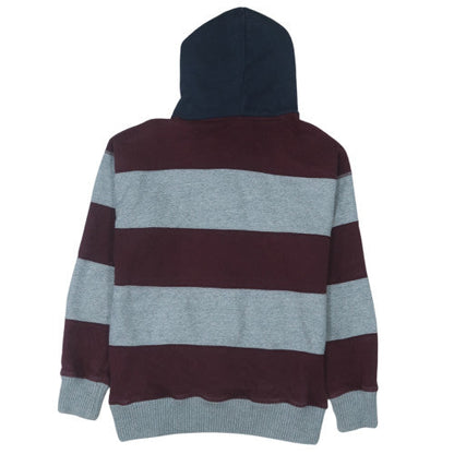 Champion Men's Grey Brown Pullover Hoodie Medium Logo Striped