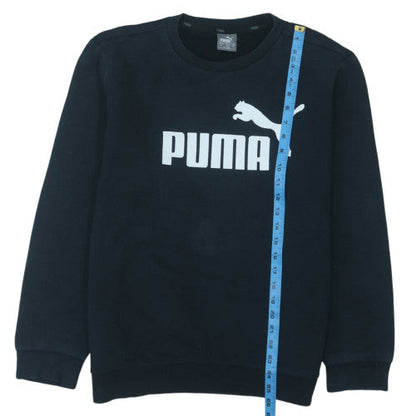 Puma Boys Black Crew Neck Sweatshirt Medium Logo Pullover