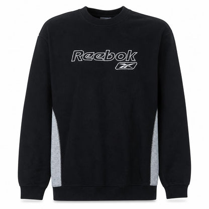 Reebok Mens Black Grey Crew Neck Pullover Sweatshirt Size M