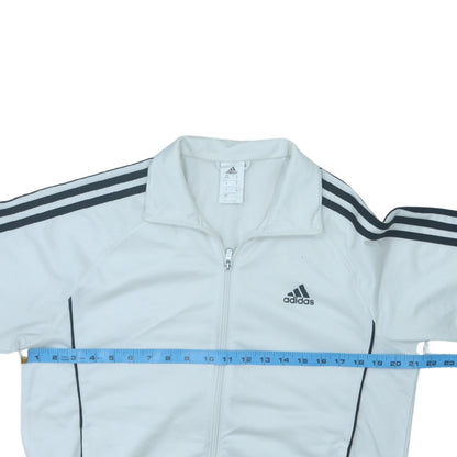 Adidas Men's White Track Jacket M Full Zip Lightweight Sportswear