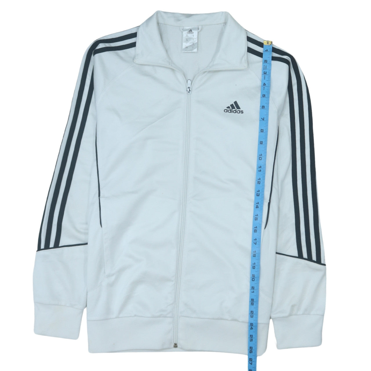 Adidas Men's White Track Jacket M Full Zip Lightweight Sportswear