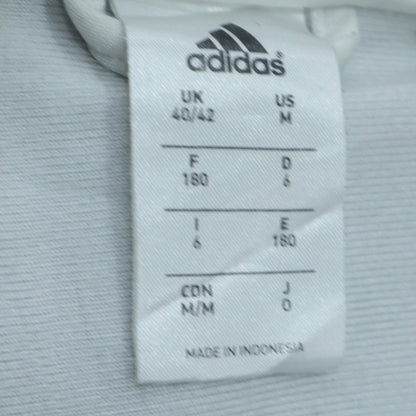 Adidas Men's White Track Jacket M Full Zip Lightweight Sportswear