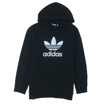 Adidas Mens Black Pullover Hoodie M Logo Fleece Sweatshirt