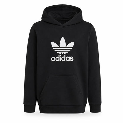 Adidas Mens Black Pullover Hoodie M Logo Fleece Sweatshirt
