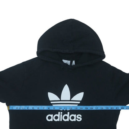 Adidas Mens Black Pullover Hoodie M Logo Fleece Sweatshirt