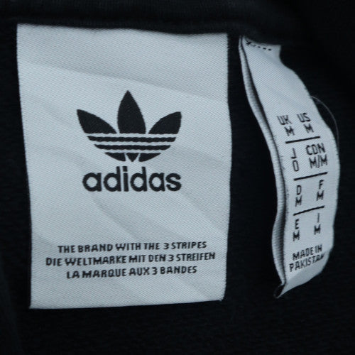 Adidas Mens Black Pullover Hoodie M Logo Fleece Sweatshirt