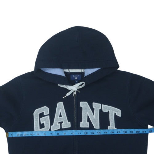 GANT Men’s Blue Full Zip Hoodie M Logo Design Cotton Blend