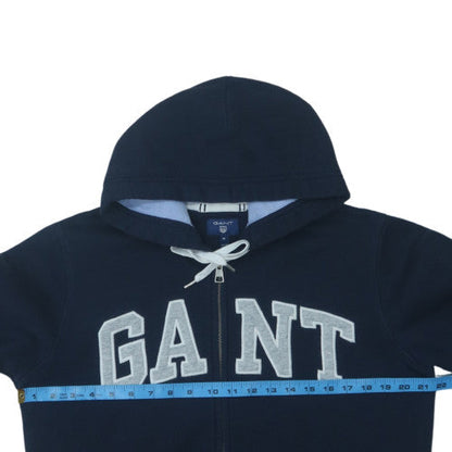 GANT Men’s Blue Full Zip Hoodie M Logo Design Cotton Blend