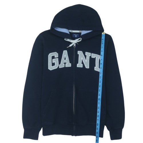 GANT Men’s Blue Full Zip Hoodie M Logo Design Cotton Blend