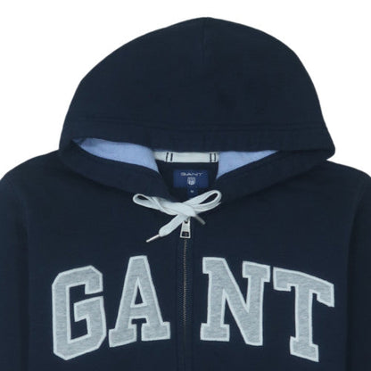 GANT Men’s Blue Full Zip Hoodie M Logo Design Cotton Blend