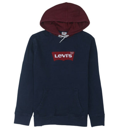 Levi's Men's Navy & Burgundy Pullover Hoodie Size L Cotton Blend Graphic