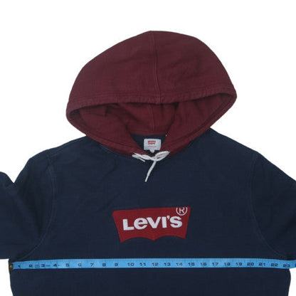 Levi's Men's Navy & Burgundy Pullover Hoodie Size L Cotton Blend Graphic