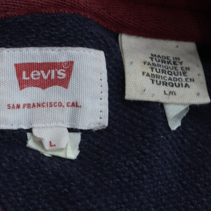 Levi's Men's Navy & Burgundy Pullover Hoodie Size L Cotton Blend Graphic