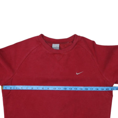 Nike Boys Red Crew Neck Long Sleeve Sweatshirt Size L 14/16 Cotton Blend