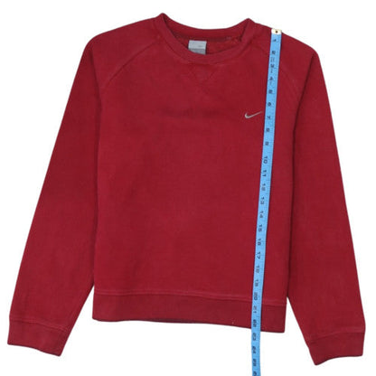 Nike Boys Red Crew Neck Long Sleeve Sweatshirt Size L 14/16 Cotton Blend