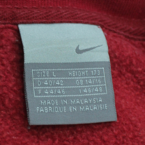 Nike Boys Red Crew Neck Long Sleeve Sweatshirt Size L 14/16 Cotton Blend
