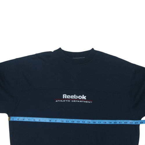 Reebok Men's Blue Pullover Sweatshirt M Embroidered Athletic Department