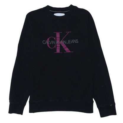 Calvin Klein Jeans Womens Black XL Pullover Sweatshirt Logo Cotton