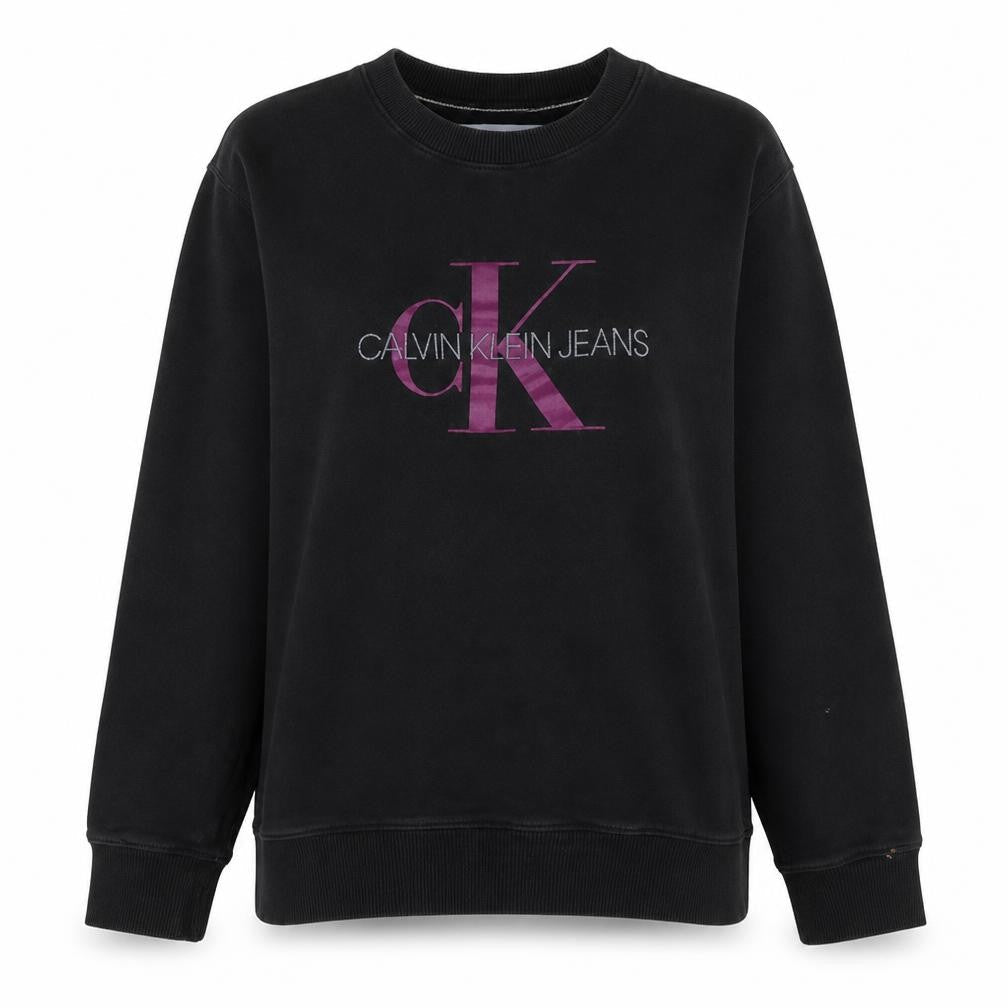 Calvin Klein Jeans Womens Black XL Pullover Sweatshirt Logo Cotton