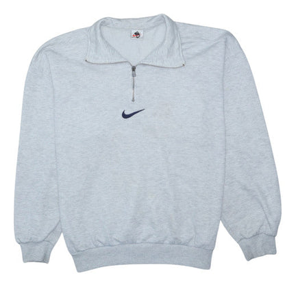 Nike Men's Grey 1/4 Zip Sports Sweatshirt M Vintage Australian Made