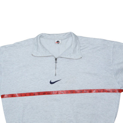 Nike Men's Grey 1/4 Zip Sports Sweatshirt M Vintage Australian Made