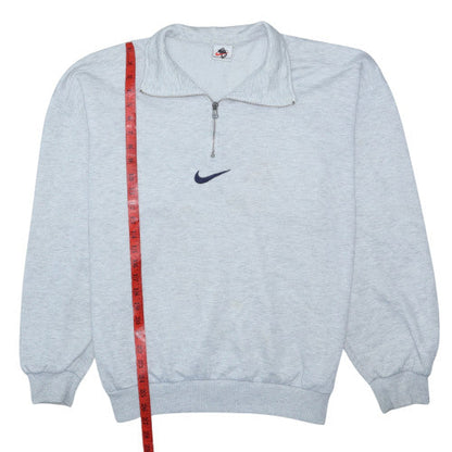 Nike Men's Grey 1/4 Zip Sports Sweatshirt M Vintage Australian Made