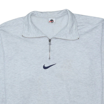 Nike Men's Grey 1/4 Zip Sports Sweatshirt M Vintage Australian Made