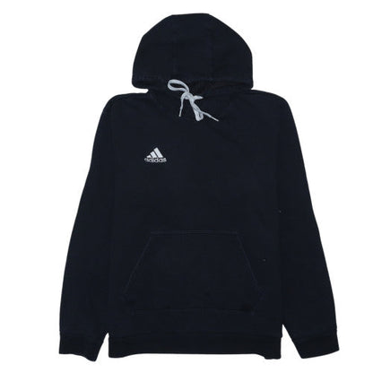 Adidas Womens Black Pullover Hoodie Size M Drawstring Logo Sweatshirt
