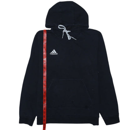 Adidas Womens Black Pullover Hoodie Size M Drawstring Logo Sweatshirt