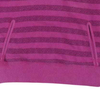Nike Womens Pink Striped Henley Hoodie Sweatshirt XL