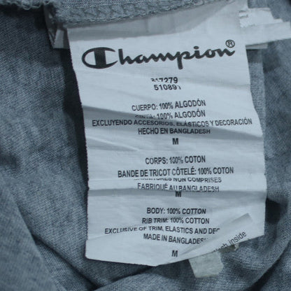 Champion Men's Grey Crew Neck Graphic T-Shirt Size M
