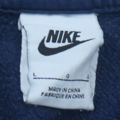 Nike Men's Blue Pullover Hoodie L Fleece Sportswear Sweatshirt