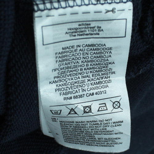 Adidas Men's Blue Full Zip Hoodie Size L Sports Fleece