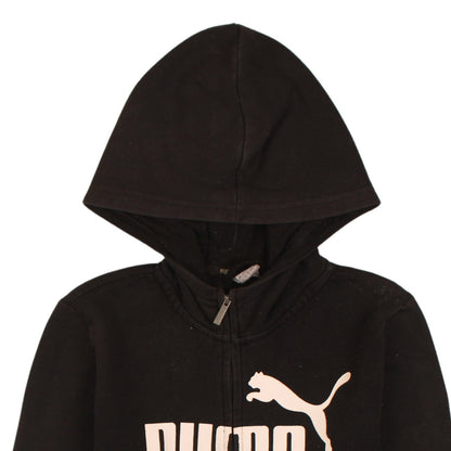 Puma Teens Black Full Zip Hoodie XL Graphic Sportswear