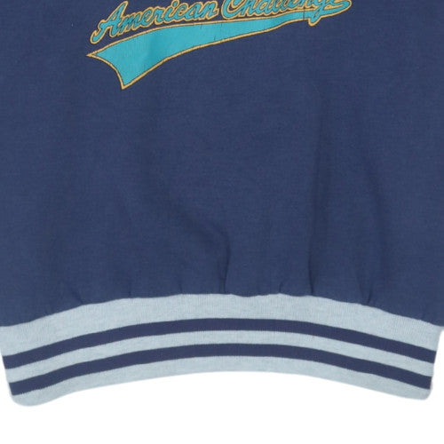 Reebok Men's Blue Graphic Pullover Sweatshirt M Vintage Sportswear