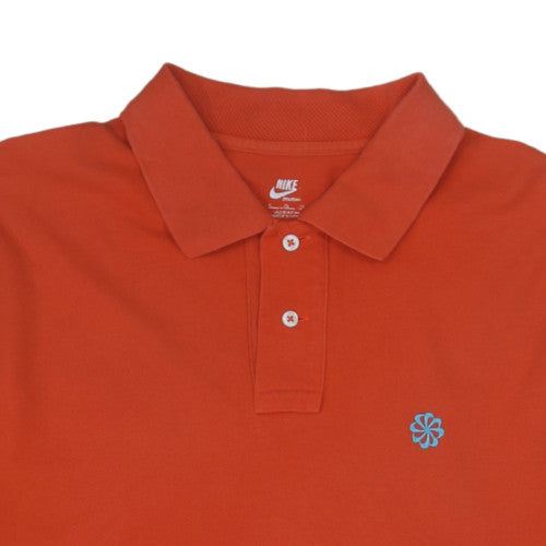 Nike Men's Orange Cotton Polo Shirt Size L Sportswear Top
