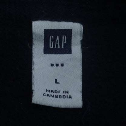 GAP Men's Black Pullover Hoodie L Logo Fleece Sweatshirt