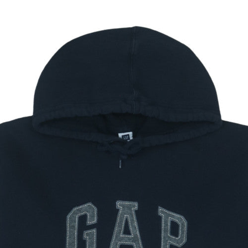GAP Men's Black Pullover Hoodie L Logo Fleece Sweatshirt